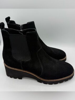 Blondo Danika Waterproof Black Suede Leather Ankle Bootie Boots Size 11 Women